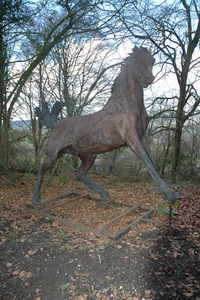 UP TO THE LINE LIFE SIZE BRONZE BY JUDY BOYT